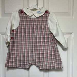 Luli & Me Boys Red Checkered Romper